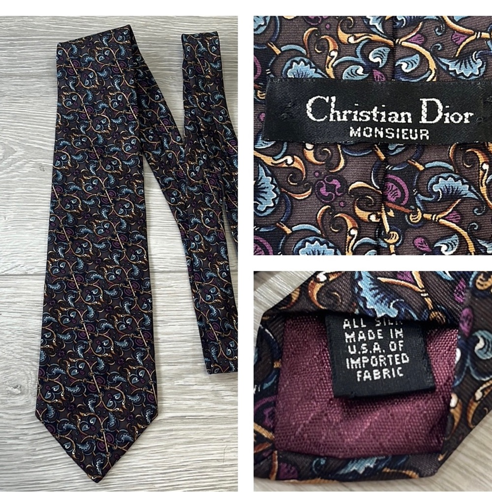 CHRISTIAN DIOR 100% Silk Tie. —56” X 3.75”—